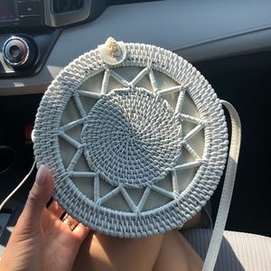 White rattan bag